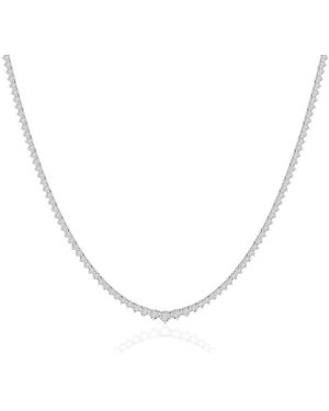 Brilliant Diamond 2 Carat Graduated Lab Grown Diamond Riviera Tennis Necklace - Metallic
