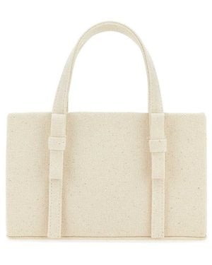 Kara Ivory Canvas Handbag - White