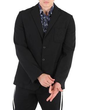 Roberto Cavalli Wool Mohair Deconstructed Jacket, Size 52 (Us - Black