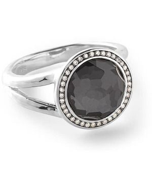 Ippolita Sterling Lollipop Mini Hematite And Diamond Ring - Metallic