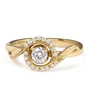 Haus of Brilliance 14K 1/3 Cttw Diamond Solitaire And Halo Swirl Engagement Ring - Metallic