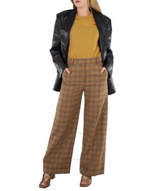 KENZO Plaid Tailored Wide Leg Pants, Brand Size 34 (Us - Yellow