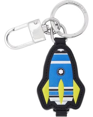 Montblanc Soft Grain Rocket Leather Key Fob - Blue
