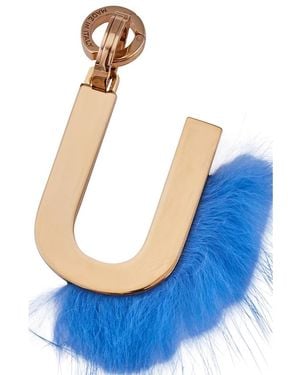 Fendi Ladies Bag Charms Letter U - Blue