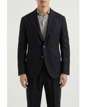 Brunello Cucinelli Wool Linen Suit, Brand Size 46 (Us - Black