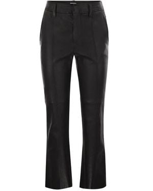 Brunello Cucinelli Leather Straight Trousers, Brand Size 42 (Us - Black