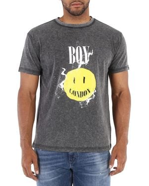 BOY London Washed Boy Acid Cotton T-shirt - Grey