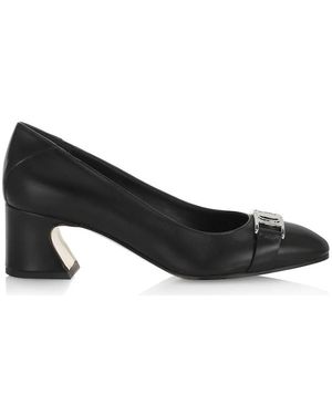Ferragamo Rei 55 Block Heel Court Shoes - Black