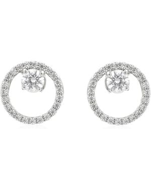 Swarovski Constella Pierced Earrings Stud Cz Rhodium Shiny - Metallic