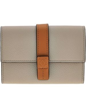 Loewe Grained Calfskin Small Vertical Wallet - Natural