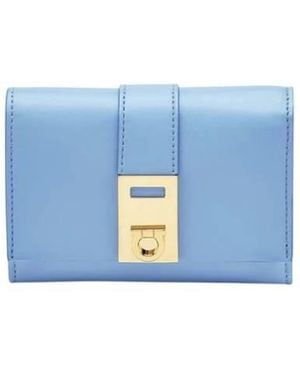 Ferragamo Gancini Buckle Tri-Fold Wallet - Blue