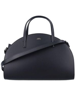 A.P.C. Tote Demi Lune Cow Leather - Blue