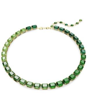 Swarovski Millenia-Plated Tennis Necklace - Green
