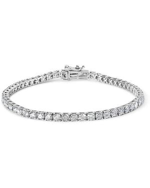 Haus of Brilliance 10K 5.00 Cttw Natural Diamond Tennis Bracelet - Metallic
