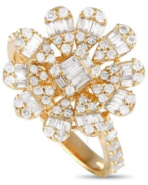 LB Exclusive 14K 1.0Ct Diamond Flower Ring Rn32608 Y - Metallic