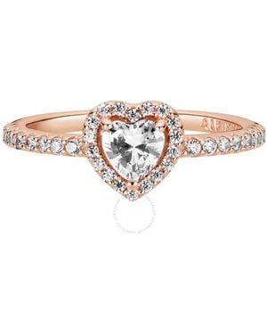 PANDORA Timeless 14K Rose-Plated Sparkling Heart Ring - Natural