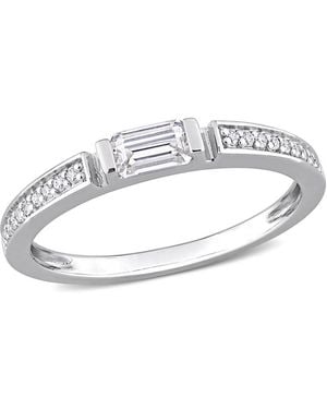 Amour 3/8 Ct Dew Created Moissanite Anniversary Band - Metallic