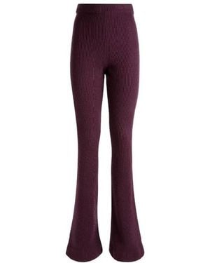 Bally Orchid Wool Flared Pants - Purple