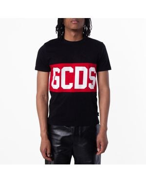 Gcds Front Logo Cotton T-Shirt - Black
