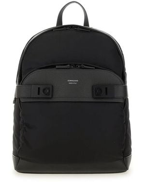 Ferragamo Backpack With Buckles Hooks - Black