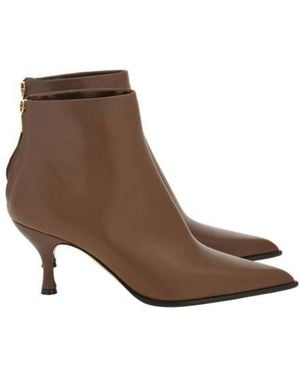 Ferragamo Joelle Pointed Ankle Boots - Brown