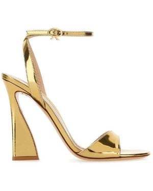 Gianvito Rossi Leather Aura Sandals, Brand - Metallic