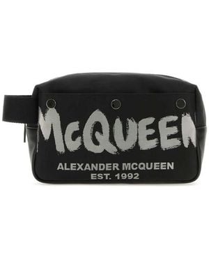 McQueen Fabric Mcqueen Graffiti Beauty Case - Black