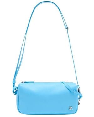 Courreges Calfskin Leather Shoulder Bag - Blue