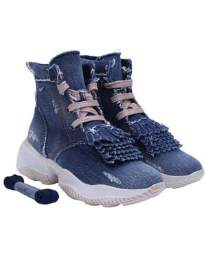 Hogan Interaction Denim High-Top Sneakers - Blue