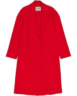 Roberto Cavalli Cadmium Wool Coat, Brand Size 40 Us - Red
