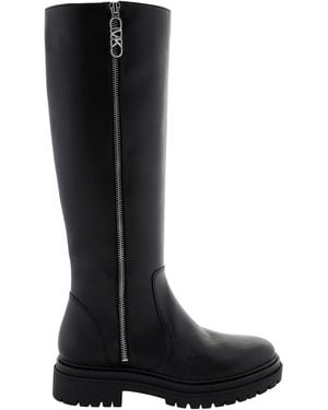 Michael Kors Regan Leather Knee-High Boots - Black