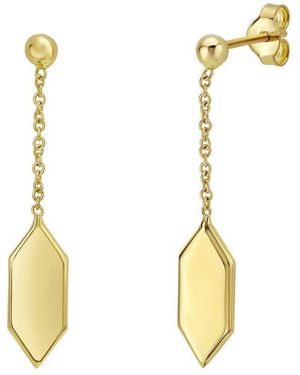 Tresorra 14K Hexagon Drop Earrings - Metallic