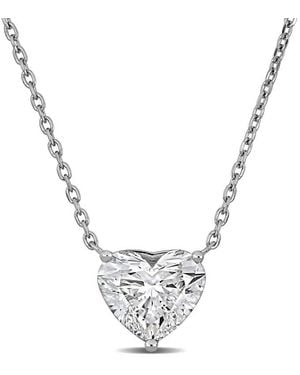 Created Forever 2Ct Tw Heart Shape Lab Grown Diamond Necklace - Metallic