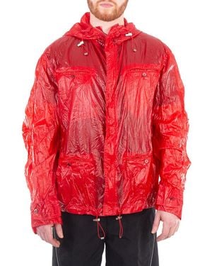 Ferragamo Ferragamo Taffeta Drawstring Hooded Jacket - Red