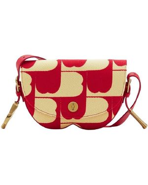 Burberry Embroidered B Design Chess Satchel Crossbody Bag - Pink