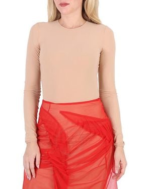 Maison Margiela Nude Four-Stitch Logo Bodysuit - Red