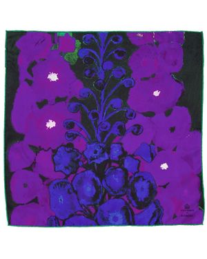 Burberry Highgrove Delphinium Silk Scarf - Purple