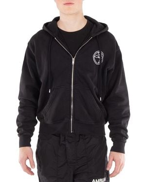 Ambush Logo-Embroidered Organic Cotton Hoodie - Black