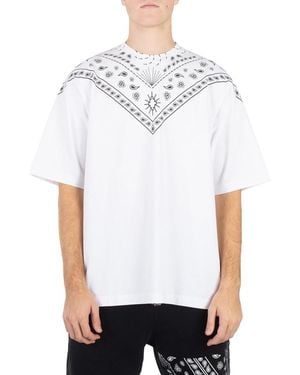 Marcelo Burlon Bandana Print Cotton T-Shirt - White