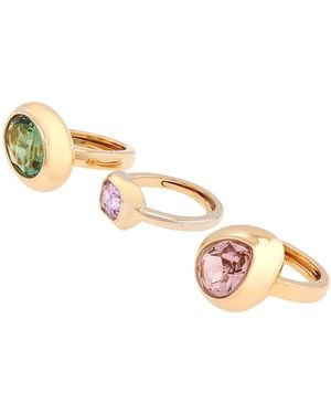 Swarovski Gema-Tone Plated Set Of 3 Rings - Metallic