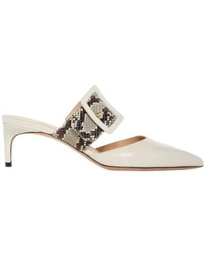 Bally Jemina 55 Buckle Pointed Toe Mules, Brand Size 35. Us - White