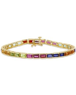 Amour 9 1/10 Ct Tgw Multi-Gemstone Tennis Bracelet - Metallic