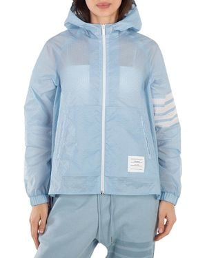 Thom Browne Ultralight Ripstop 4-Bar Anorak, Brand Size 38 (Us - Blue