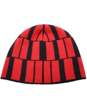 Ferragamo Bold Graphic Wool Beanie - Red