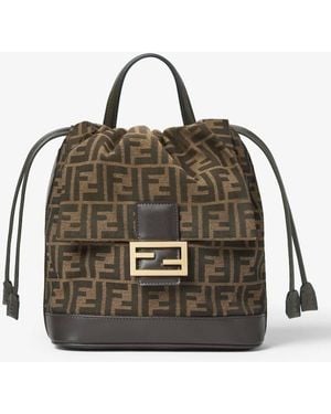 Fendi Ff Jacquard Fabric Deconstructed Backpack - Multicolor