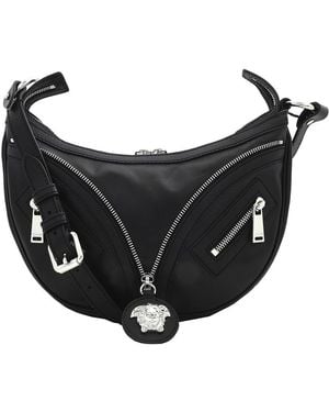 Versace Small Repeat Hobo Bag - Black