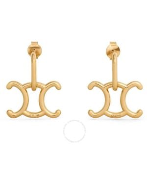 Celine Triomphe Lock Earrings - Metallic