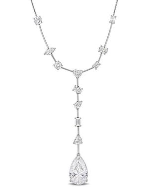 Created Forever 15 5/8 Ct Tw Pear Shape And Round Lab-Grown Diamond Lariat Necklace - Metallic