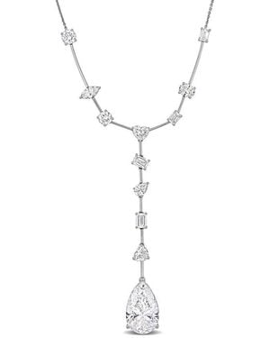 Created Forever 15 5/8 Ct Tw Pear Shape And Round Lab-Grown Diamond Lariat Necklace - Metallic