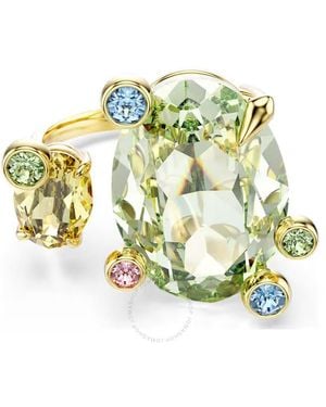 Swarovski Gema Multicoloured Mixed Cuts Open Ring, Size 60 - Green